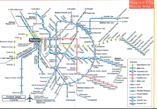 Nagoya City Route Map